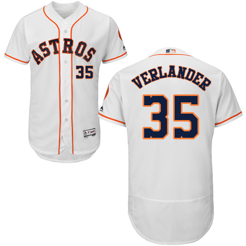 Astros #35 Justin Verlander White Flexbase Authentic Collection Stitched MLB Jersey - Click Image to Close